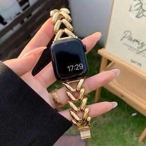 Gold Chain Link Smartwatch Band Bracelet Style Metal Watch Strap NWT